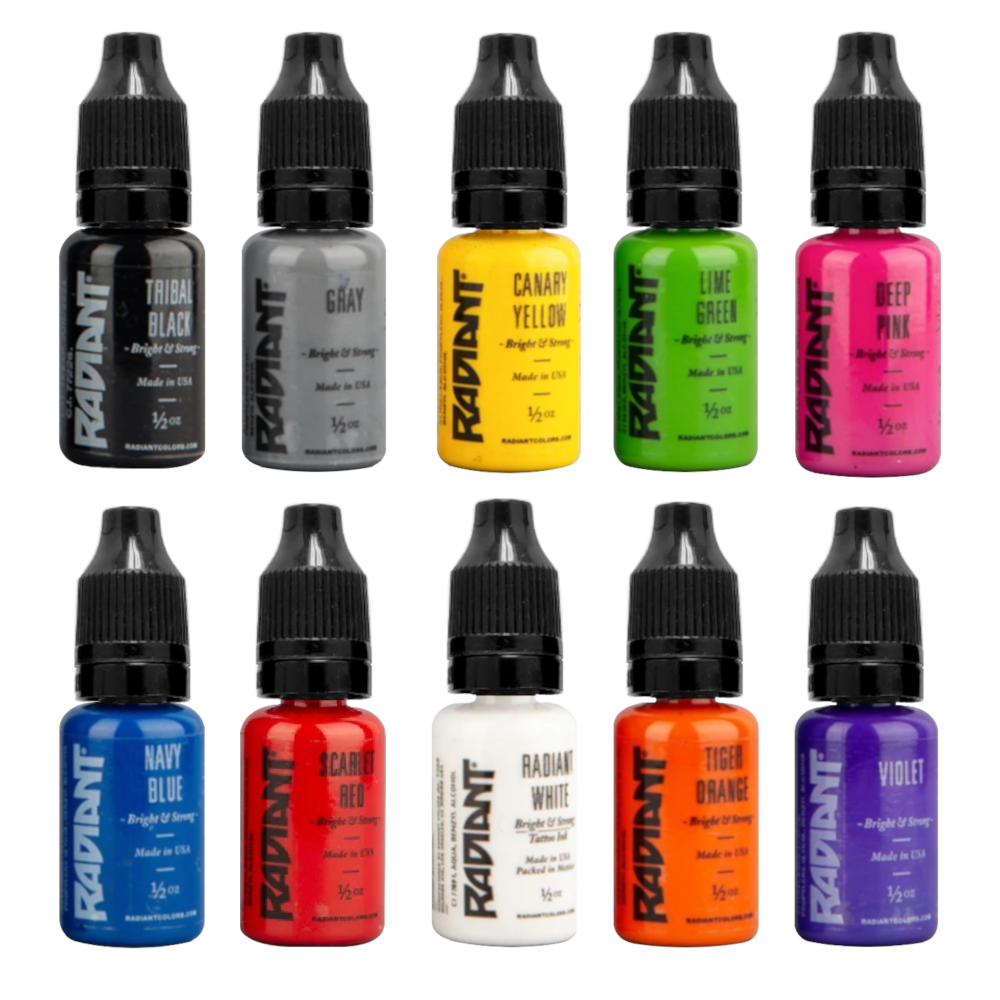 Tattoo Ink Sets: Radiant Colors 10 x 1/2oz - Hildbrandt Tattoo Supply