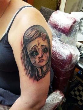 dark gothic child tattoo
