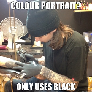 colour portrait black