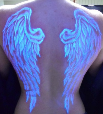 UV angel tattoo