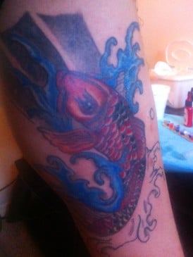 Koi Blue Red Tattoo