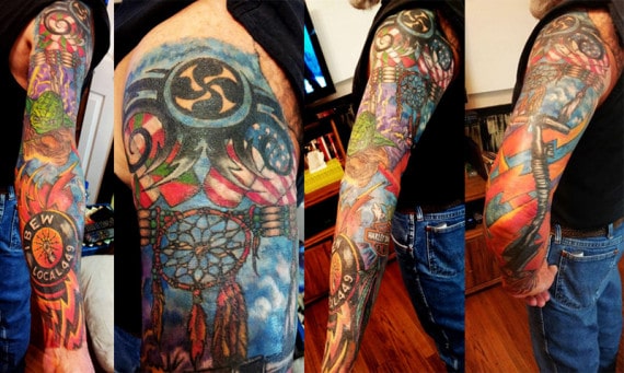 Yoda Biker Collage Tattoo