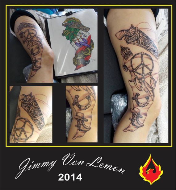 Native Dreamcatcher Horseshoe Tattoo