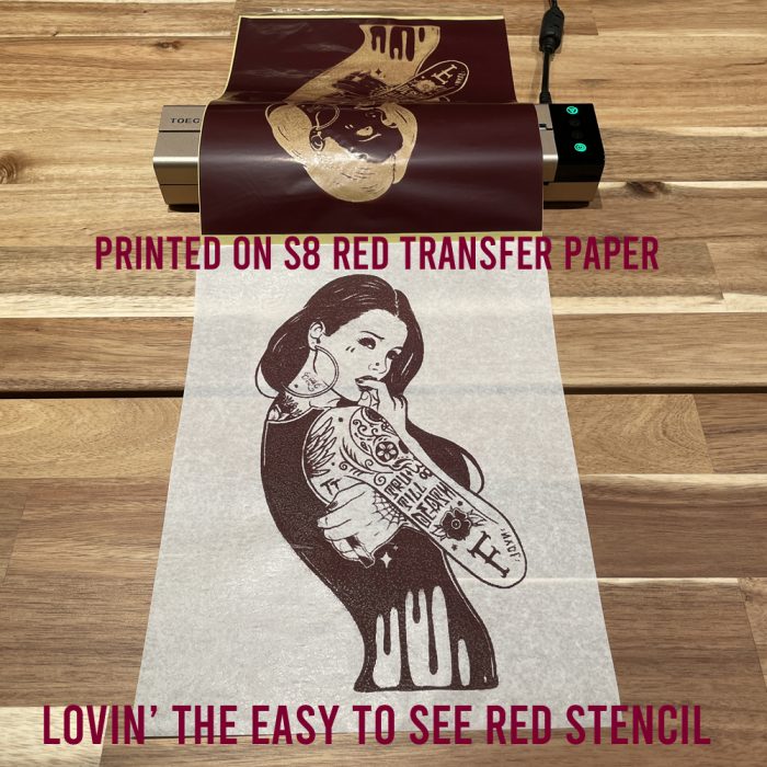 TOEC Tattoo Printer Examples S8 Red Paper