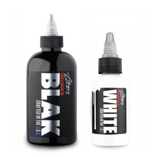 Allegory Blak Tattoo Ink 8oz and white 2oz