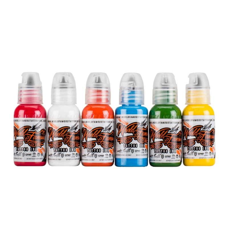 World Famous Tattoo Ink 6 Color Simple Set