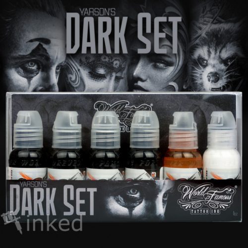 World Famous Tattoo Color 6 Bottle Yarson Dark Set