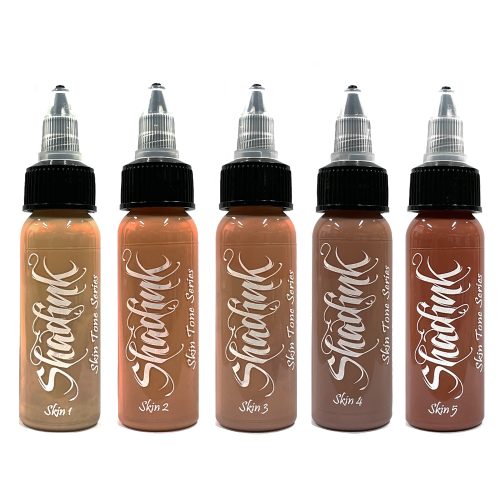 World Famous Tattoo Ink 12 bottle Color Skintone Set