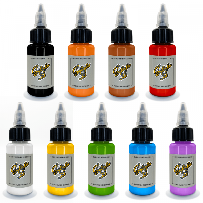 Superfine Tattoo Ink Essentials Ink Set