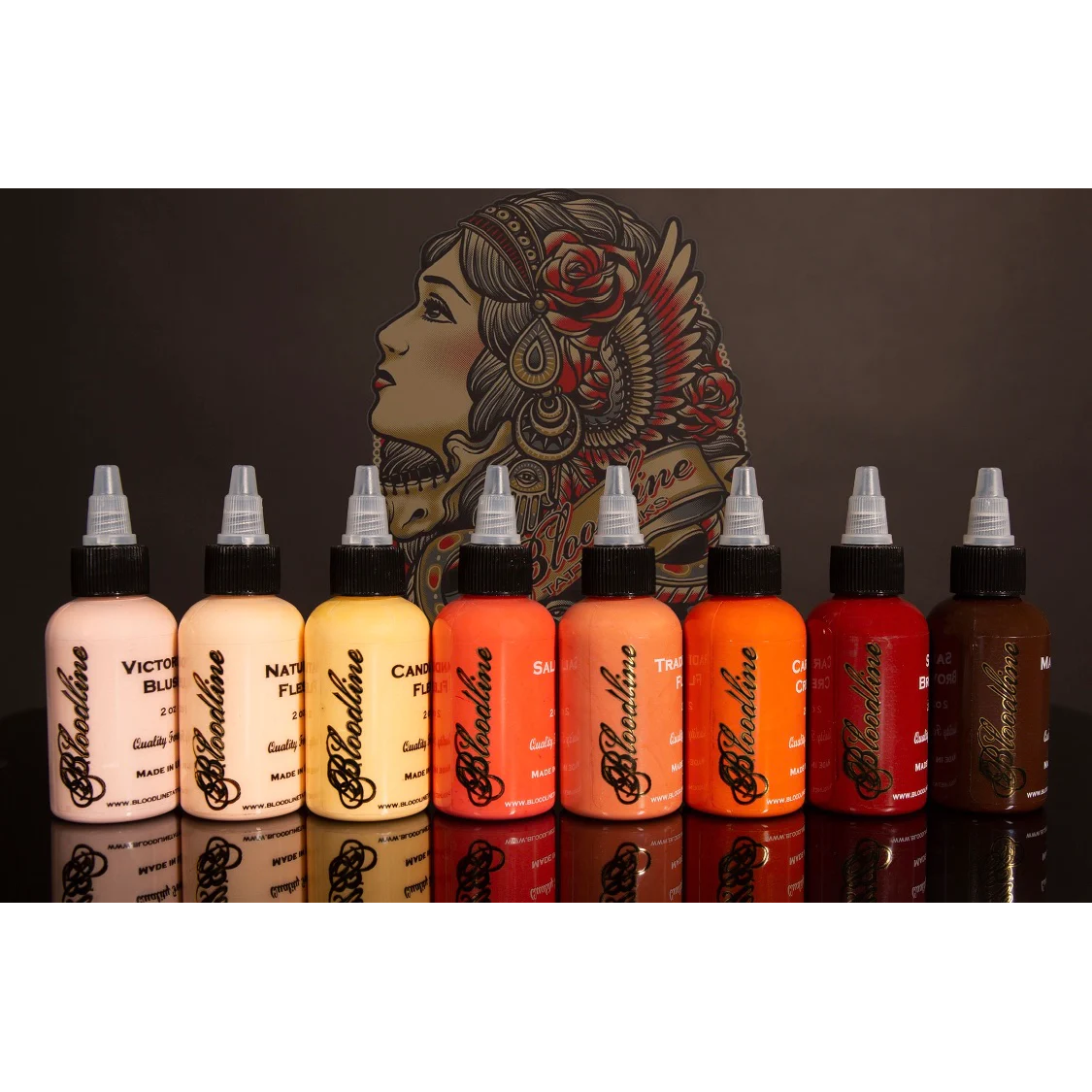 Bloodline Tattoo Ink Set IBARRA 8 Color Skintone Set 1oz