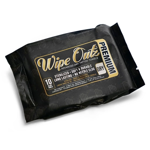 Wipe Outz Premium Dry Tattoo Towels Black 10