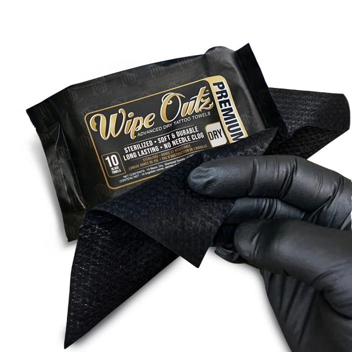 Wipe Outz Premium Dry Tattoo Towels Black 2