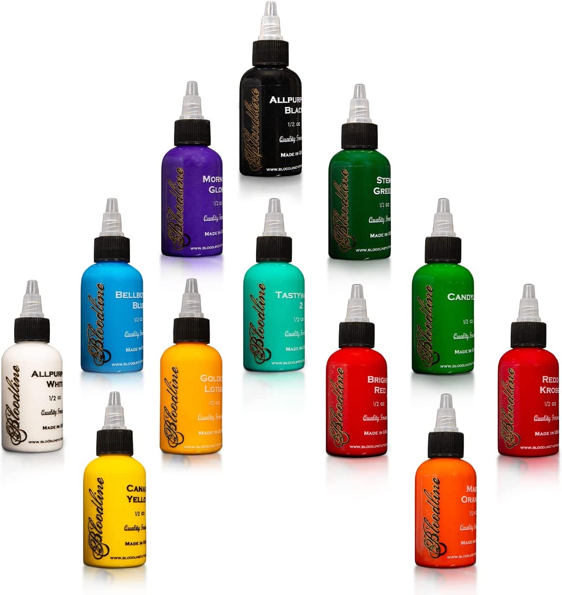 BLOODLINE 6 COLOR TRADITIONAL INK SET - PROFESSIONAL TATTOO INK - TATTOOING  INKS