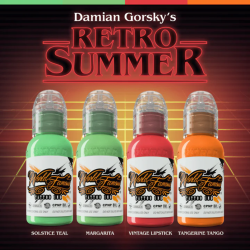 World Famous Tattoo Ink 4 Bottle Gorsky's Retro Summer Set