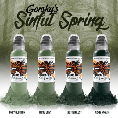 World Famous Tattoo Ink 4 Bottle Gorsky's Sinful Spring Set