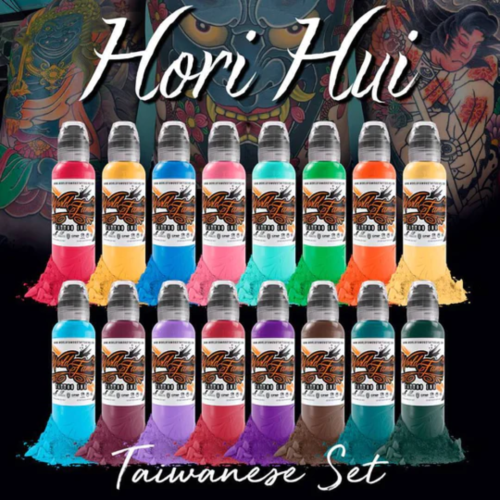 World Famous Tattoo Ink 16 Bottle Hori Hui Taiwanese Ink Set