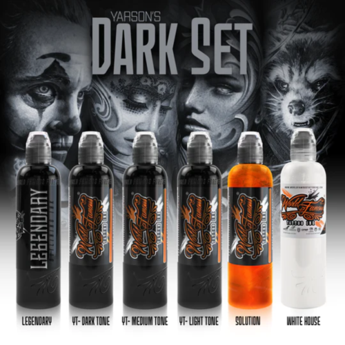 World Famous Tattoo Color 6 Bottle Yarson Dark Set