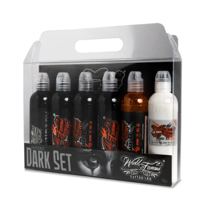 World Famous Tattoo Color 6 Bottle Yarson Dark Set