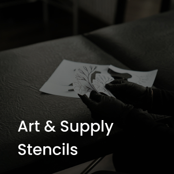 Assorted Art & Stencils products including transfer paper, stencil inks & printers.